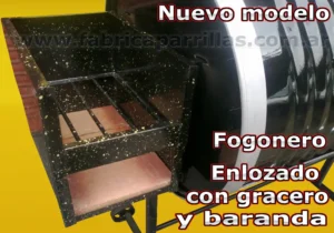 Fogonero mediano enlozado para parrillas