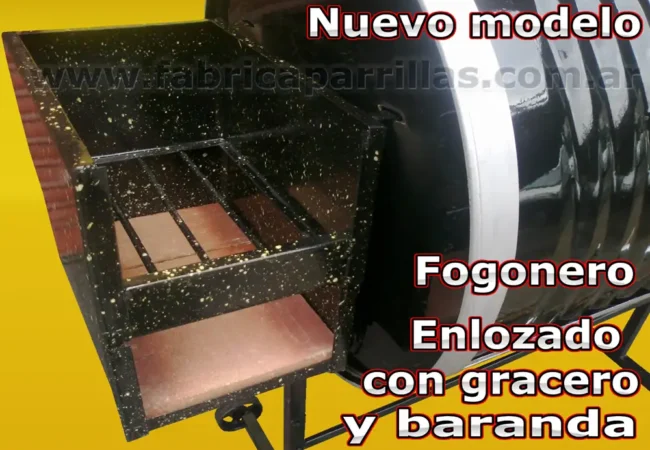 Fogonero con bracero para parrillas tambor y rodantes