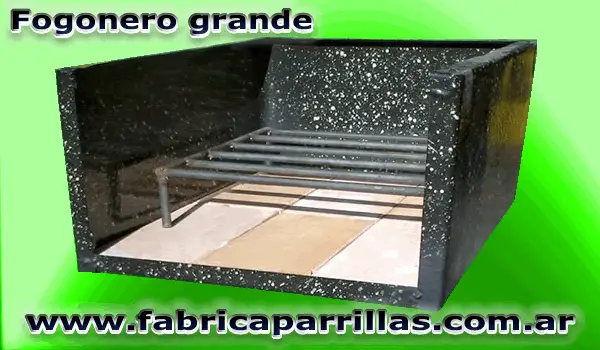 Fogonero enlozado con base refractaria y tejuelas Fara. Mayor durabilidad y rendimiento térmico. Compralo online y optimizá tu parrilla.