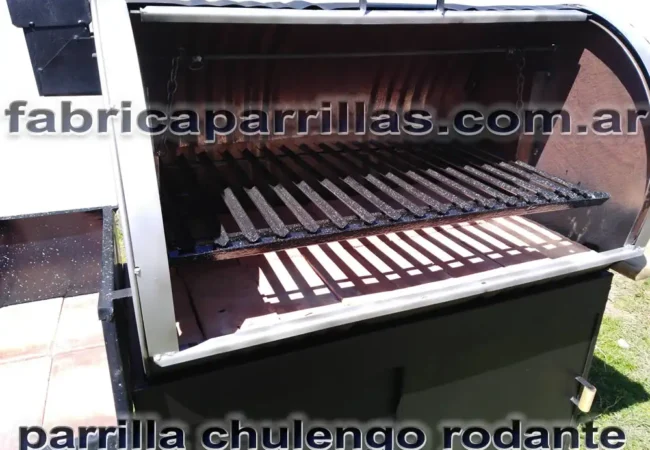Parrilla chulengo de tambor 200 L con tapa corrediza y mueble inferior