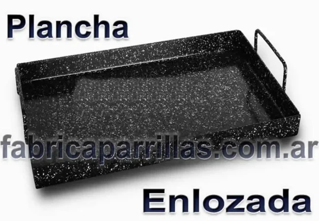 Plancha enlozada con manijas para parrillas