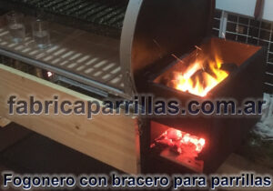 Fogonero con bracero para parrillas tambor y rodantes