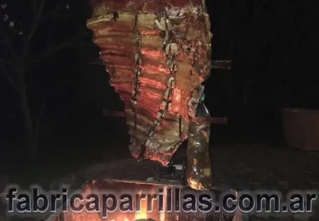 Asador de Cruz con Tambor y Ladrillos Refractarios