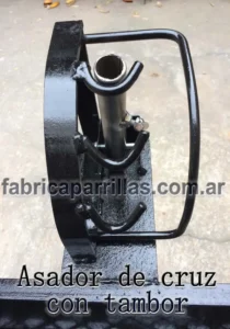 Asador de Cruz con Tambor y Ladrillos Refractarios