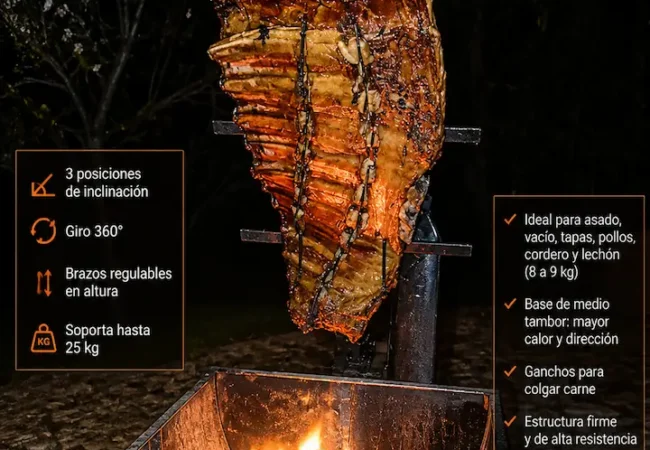 Asador Criollo y con tambor A La Llama