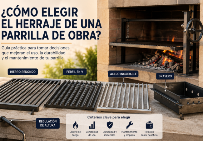 ¿Cómo elegir el herraje de una parrilla de obra?
