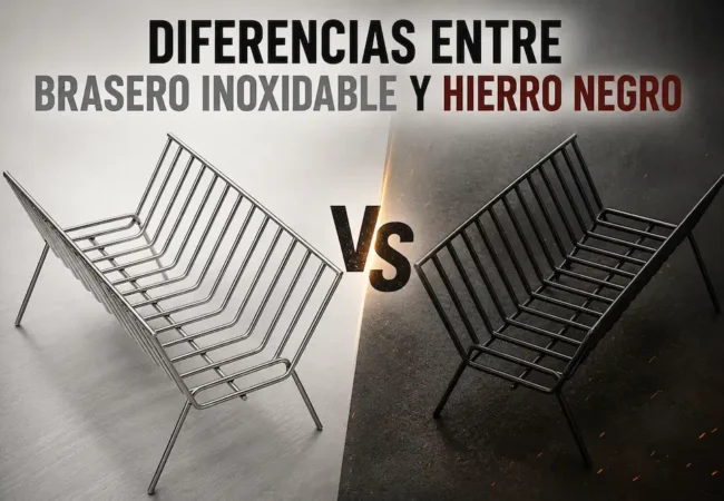 Brasero uruguayo inoxidable vs hierro negro: diferencias reales, calor y durabilidad