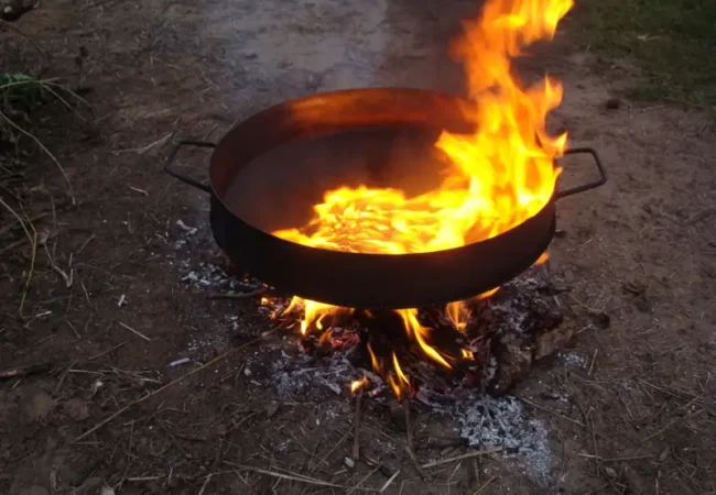 Disco de Arado Real con Tapa Bifera, Patas Desmontables y Curado con Vino