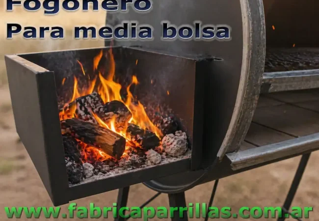 Fogonero de media bolsa enlosado 21x33 cm para parrilla