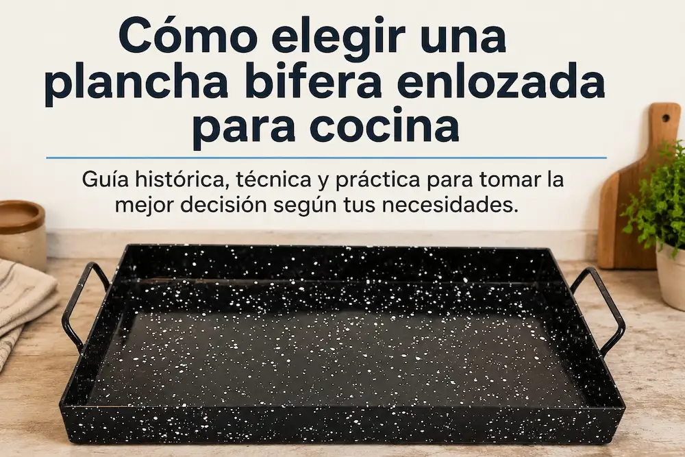 Análisis de la plancha enlozada: espesor, materiales y características que influyen en la cocción uniforme de alimentos.