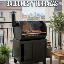 Mini Parrilla Tambor Para Balcón Con Mueble