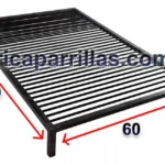 Parrilla Hierro Redondo Flotante 90 X 60 Cm Con Achurara