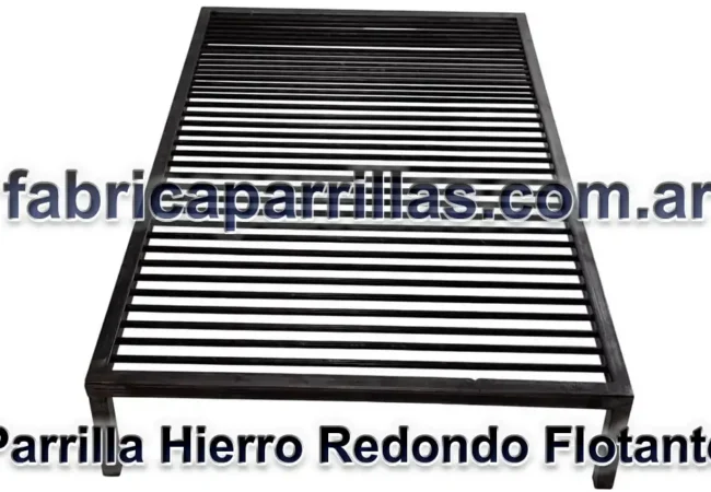 Parrilla Hierro Redondo Flotante 90 X 60 Cm Con Achurara