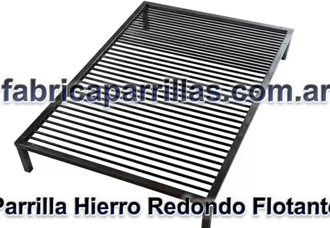 Parrilla Hierro Redondo Flotante 90 X 60 Cm Con Achurara
