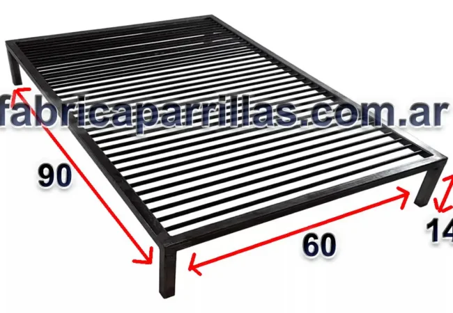Parrilla Hierro Redondo Flotante 90 X 60 Cm Con Achurara