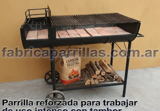 Parrilla reforzada para trabajar de uso intenso con tambor