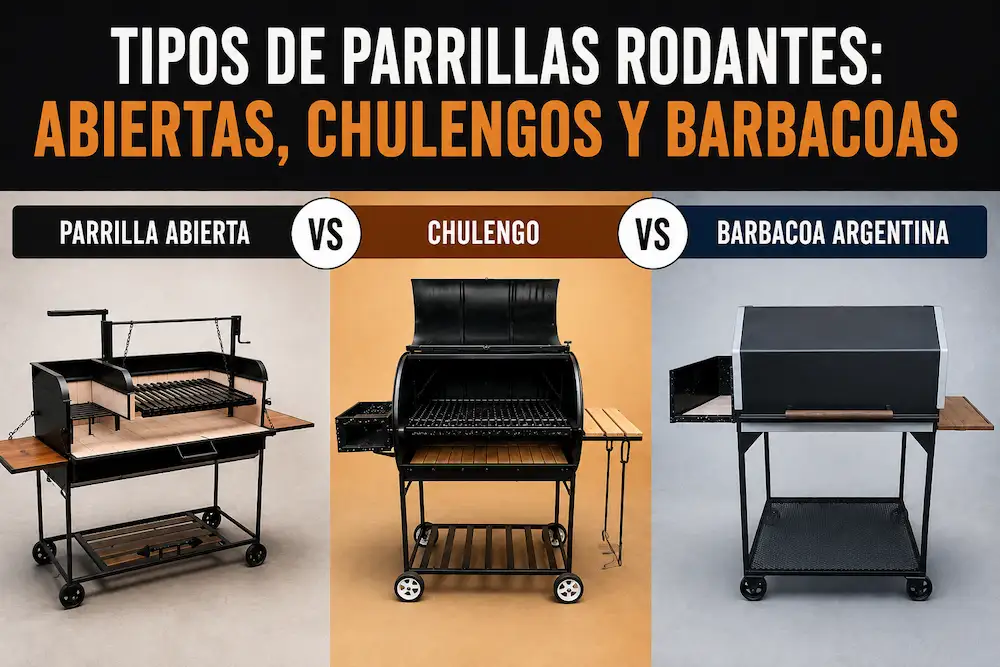 Tipos De Parrillas Rodantes Abiertas, Chulengos Y Barbacoas