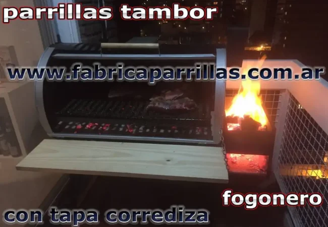 Parrilla de Tambor Modelo Full: Completa, Rebatible y Móvil