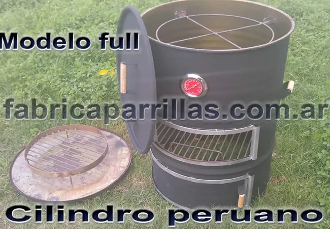 Cilindro Peruano Ahumador PRO a Carbón con Parrilla