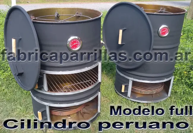Cilindro Peruano Ahumador PRO a Carbón con Parrilla