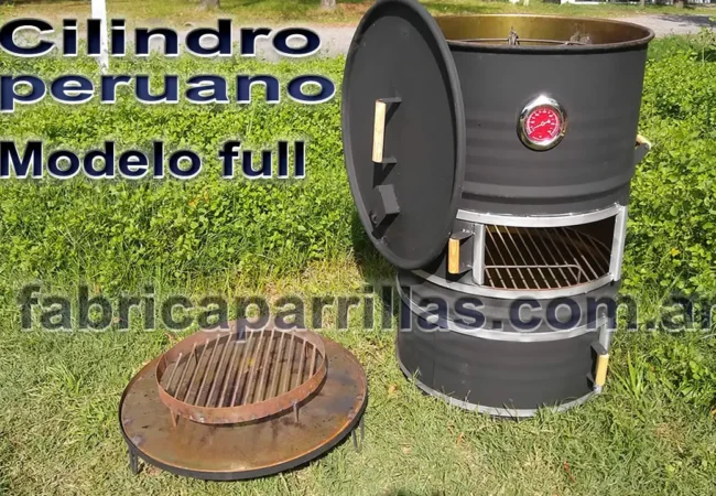 Cilindro Peruano Ahumador PRO a Carbón con Parrilla