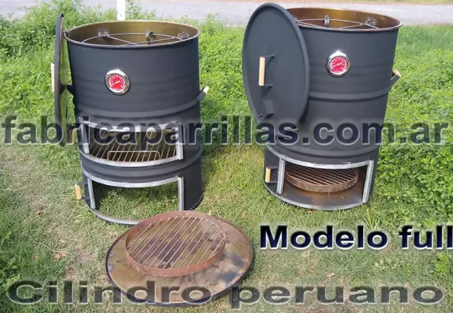 Cilindro Peruano Ahumador PRO a Carbón con Parrilla