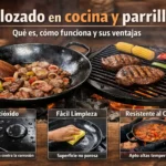 Qué es el enlozado, cómo se aplica sobre hierro o acero y por qué se usa en utensilios de cocina y parrilla. Ventajas, propiedades y limitaciones del recubrimiento.