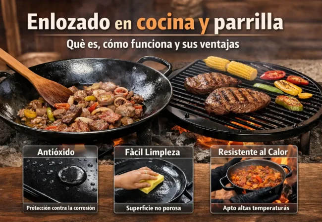Enlozado en utensilios de cocina y parrilla: qué es, cómo funciona y cuáles son sus ventajas