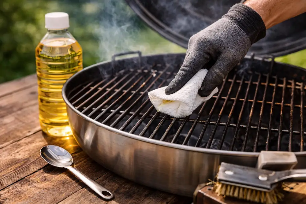 Gu&iacute;a pr&aacute;ctica para limpiar una parrilla de forma correcta y mantenerla en buen estado. Explica el proceso paso a paso: calentar, remover residuos, desengrasar con bicarbonato, enjuagar, secar y proteger con aceite. Incluye consejos clave para evitar errores comunes, prevenir la oxidaci&oacute;n y prolongar la vida &uacute;til, logrando mejores resultados en cada asado.