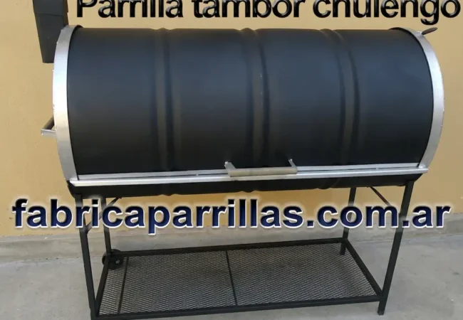 Chulengo Tambor y Medio con Tapa – Parrilla Cerrada Móvil de Alta Capacidad (25 Personas)