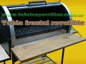 Tabla frontal rebatible para parrillas rodantes