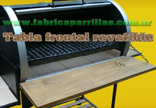 Tabla frontal rebatible para parrillas rodantes